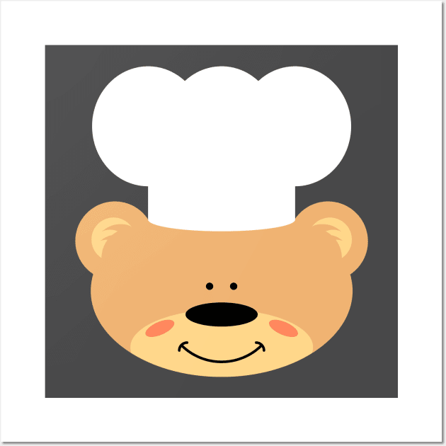 Teddy bear with Chef Hat Wall Art by schlag.art